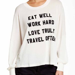 Wildfox - Eat Well//Travel Often M Sweater